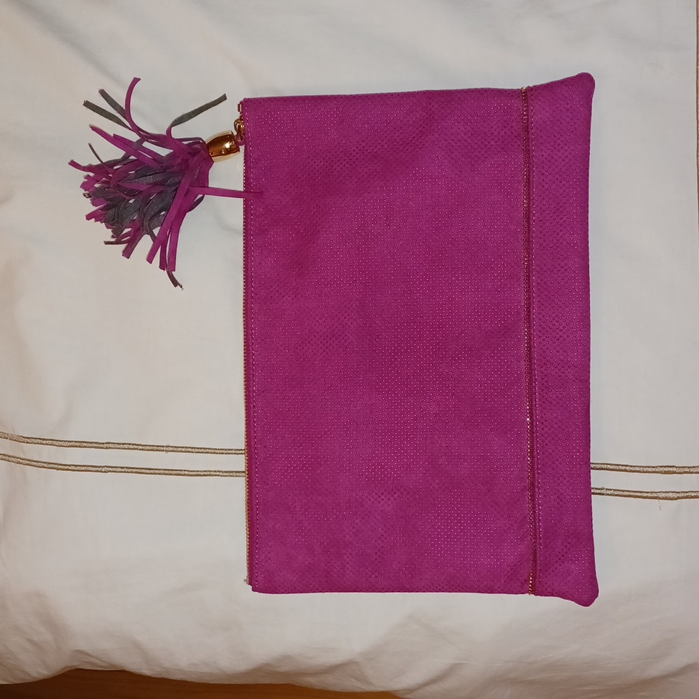 Pink Suede Neiman Marcus Clutch